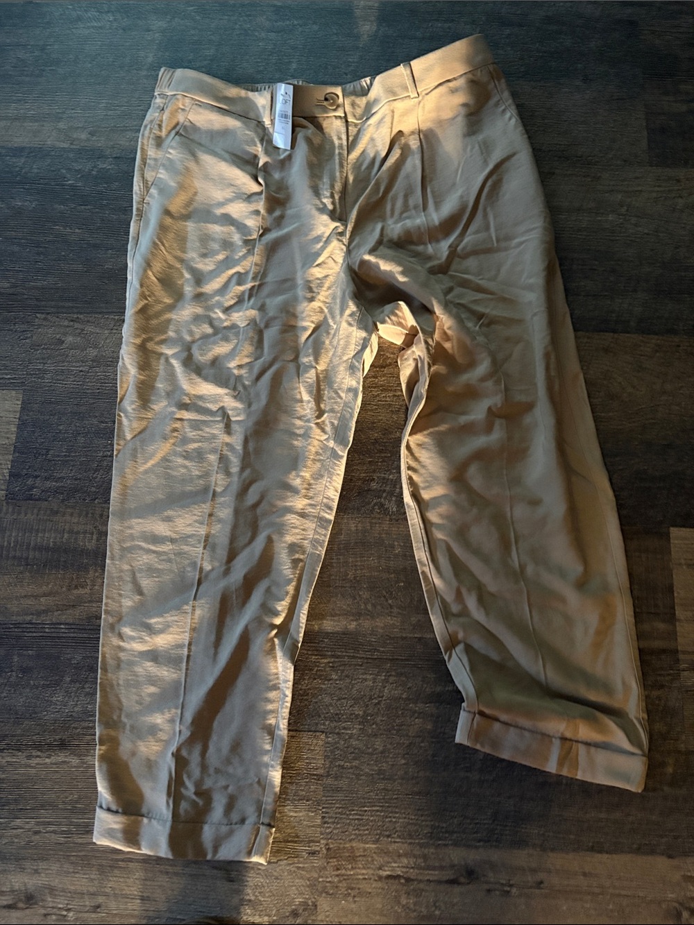 LOFT Women’s Khaki Straight-Leg Trousers